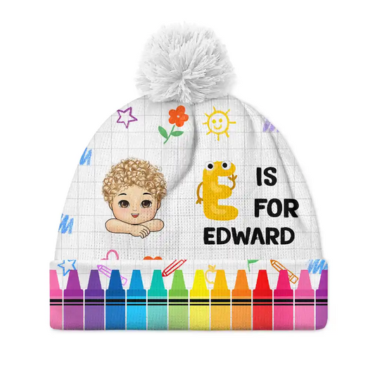 Alphabet Kid's Name - Personalized Bobble Beanie Hat