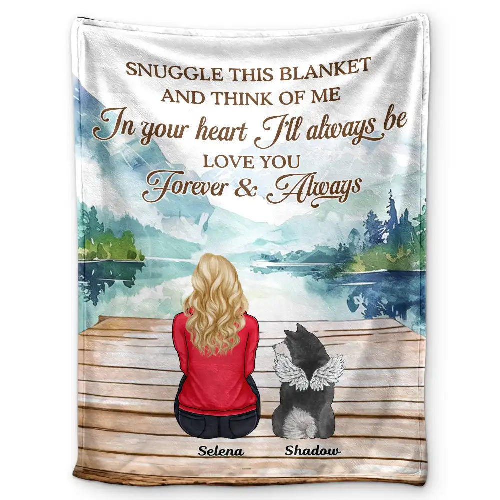 Pet Lovers, Memorial - In Your Heart I'll Always Be Memorial Dog Cat - Personalized Fleece Blanket, Sherpa Blanket