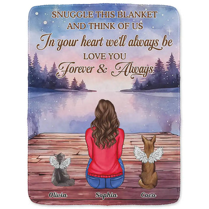 Pet Lovers, Memorial - In Your Heart I'll Always Be Memorial Dog Cat - Personalized Fleece Blanket, Sherpa Blanket