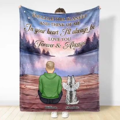 Pet Lovers, Memorial - In Your Heart I'll Always Be Memorial Dog Cat - Personalized Fleece Blanket, Sherpa Blanket