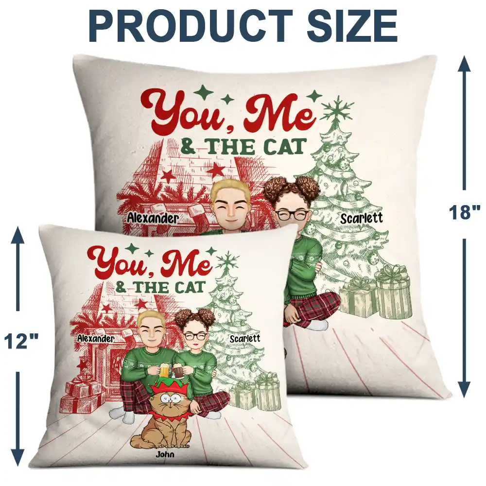 You, Me And The Cats - Personalized Pillow