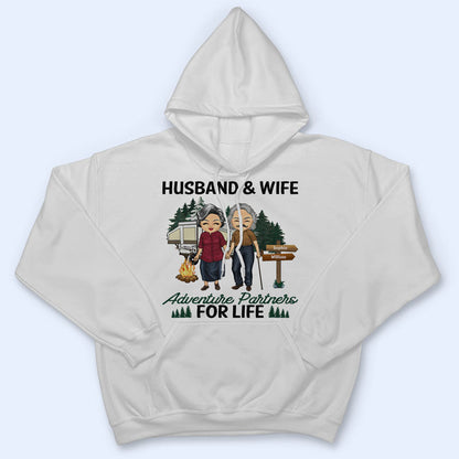 Husband And Wife Adventure Partners For Life - Gift For Couple - Personalized Custom T Shirt