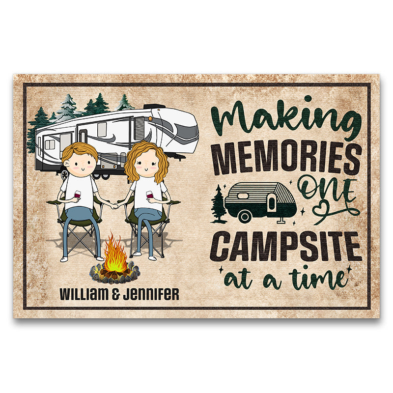 Funny Couple Making Memories One Campsite At A Time - Couple Gift - Personalized Custom Doormat