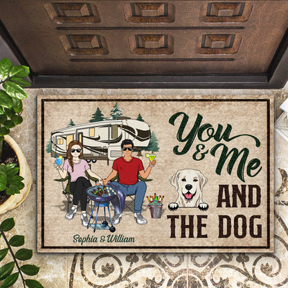 Husband Wife You And Me And The Dog - Gift For Camping Couples - Personalized Custom Doormat