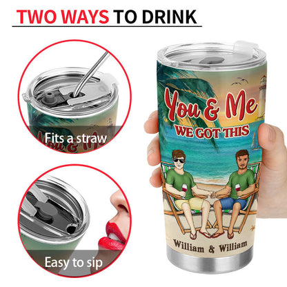 Beach Couple Every Love Story Is Beautiful - Couple Gift - Personalized Custom Tumbler