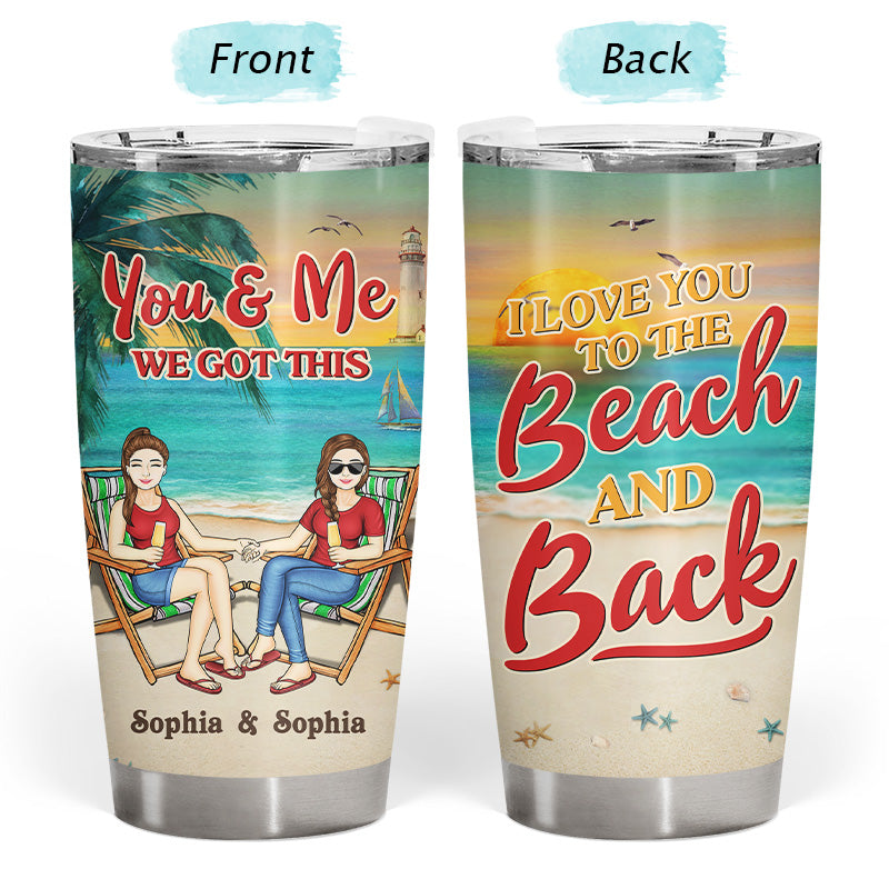 Beach Couple Every Love Story Is Beautiful - Couple Gift - Personalized Custom Tumbler