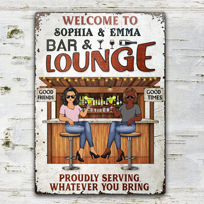 Backyard Bar Where Memories Are Made And Often Forgotten In The Morning - Gift For Couples - Personalized Custom Classic Metal Signs