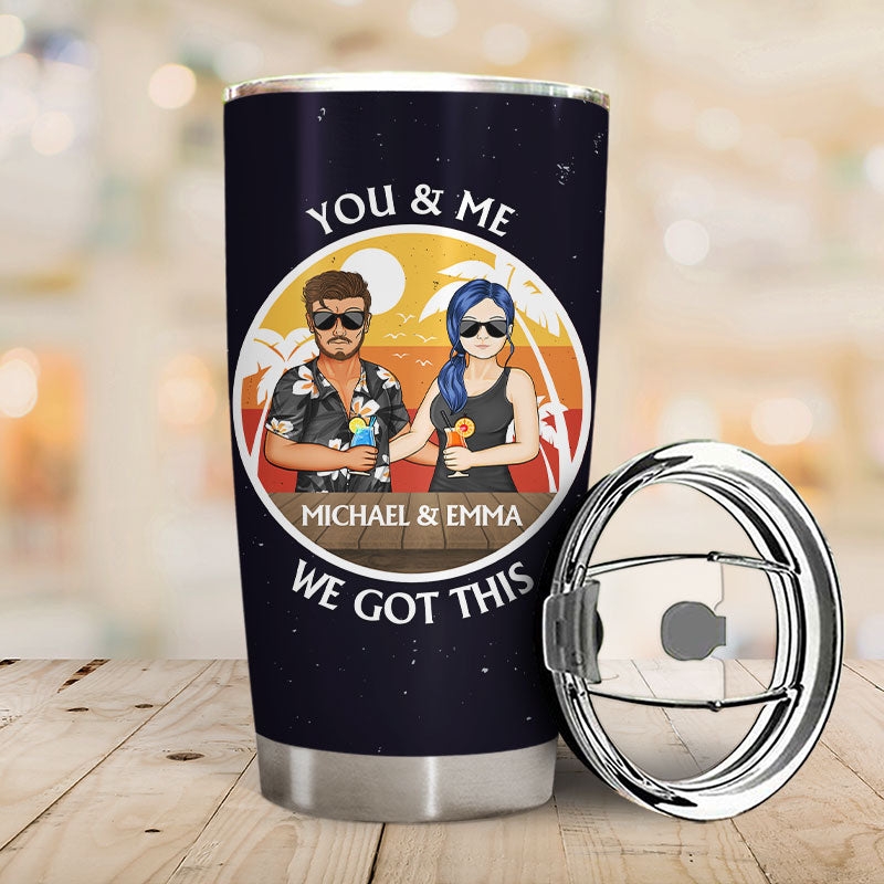 Husband And Wife Drinking Buddies For Life Black - Couple Gift - Personalized Custom Tumbler