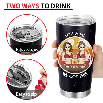 Husband And Wife Drinking Buddies For Life Black - Couple Gift - Personalized Custom Tumbler