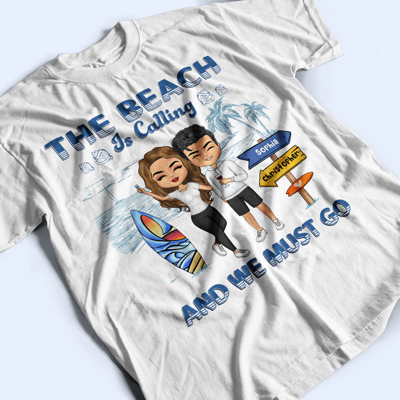 I Love You To The Beach And Back Couple - Gift For Couples - Personalized Custom T Shirt