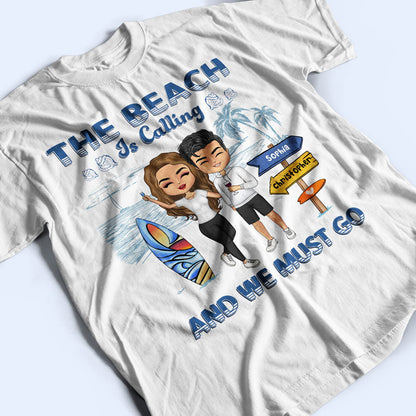 I Love You To The Beach And Back Couple - Gift For Couples - Personalized Custom T Shirt