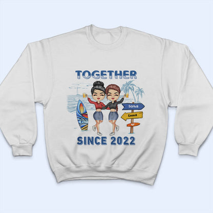 I Love You To The Beach And Back Couple - Gift For Couples - Personalized Custom T Shirt