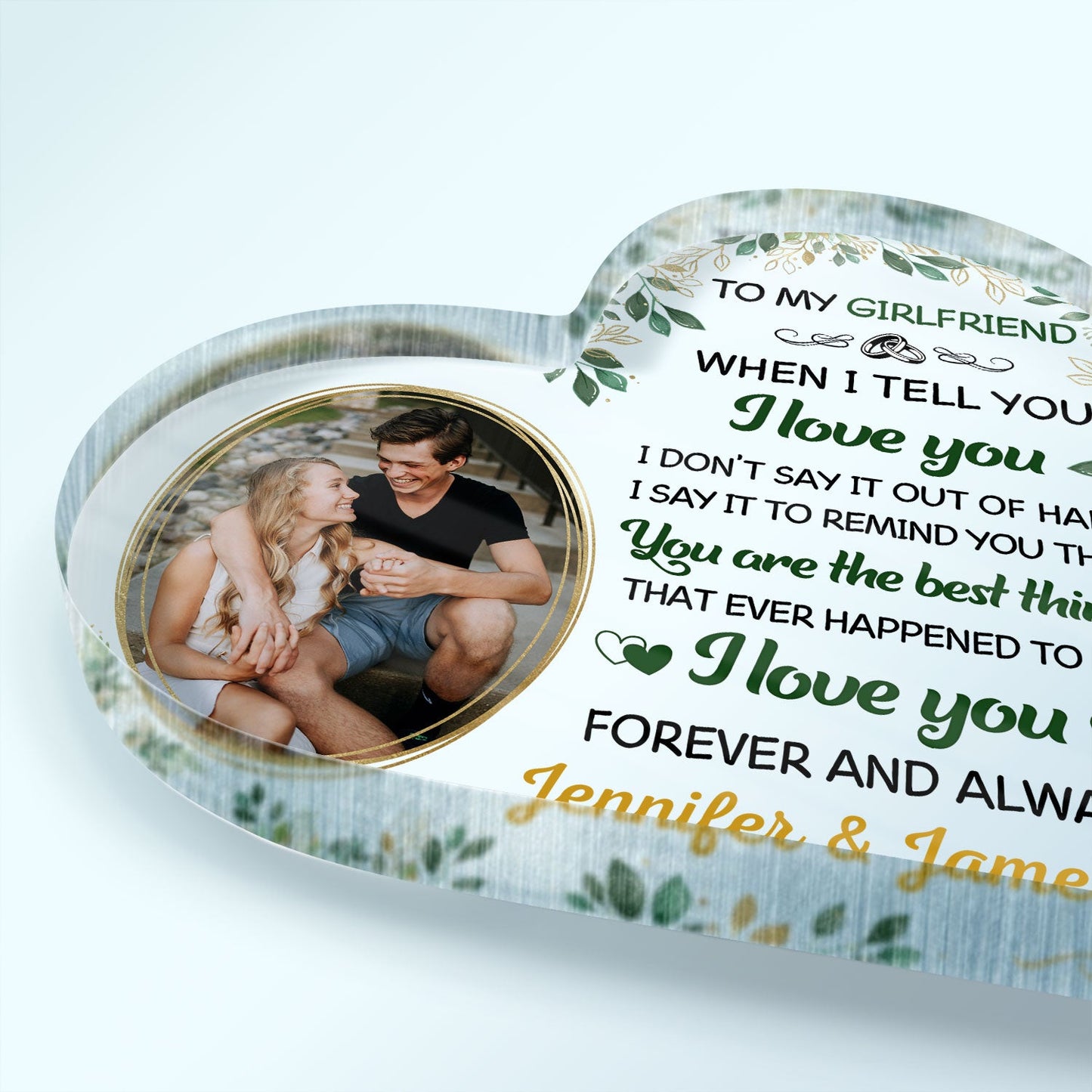 Custom Photo When I Tell You I Love You Husband Wife Couple - Anniversary Gift - Personalized Custom Heart Shaped Acrylic Plaque