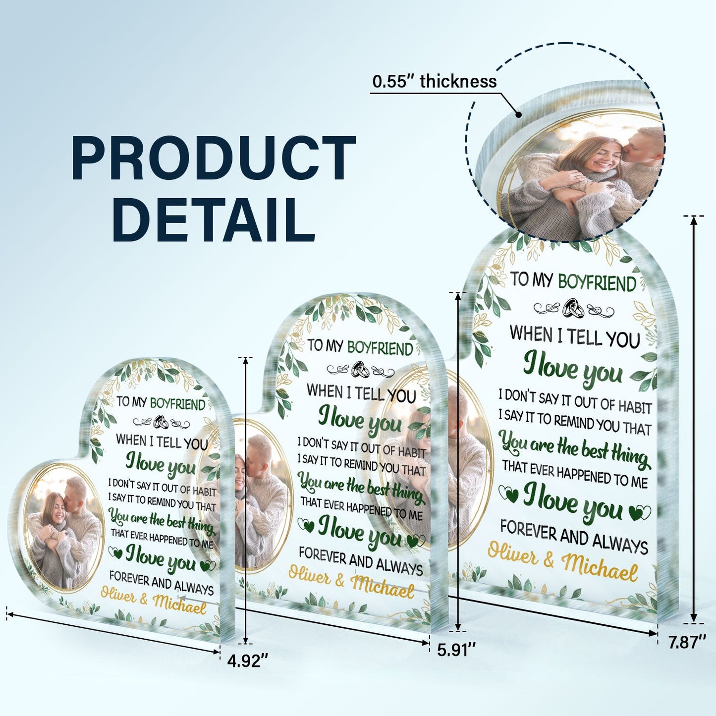 Custom Photo When I Tell You I Love You Husband Wife Couple - Anniversary Gift - Personalized Custom Heart Shaped Acrylic Plaque