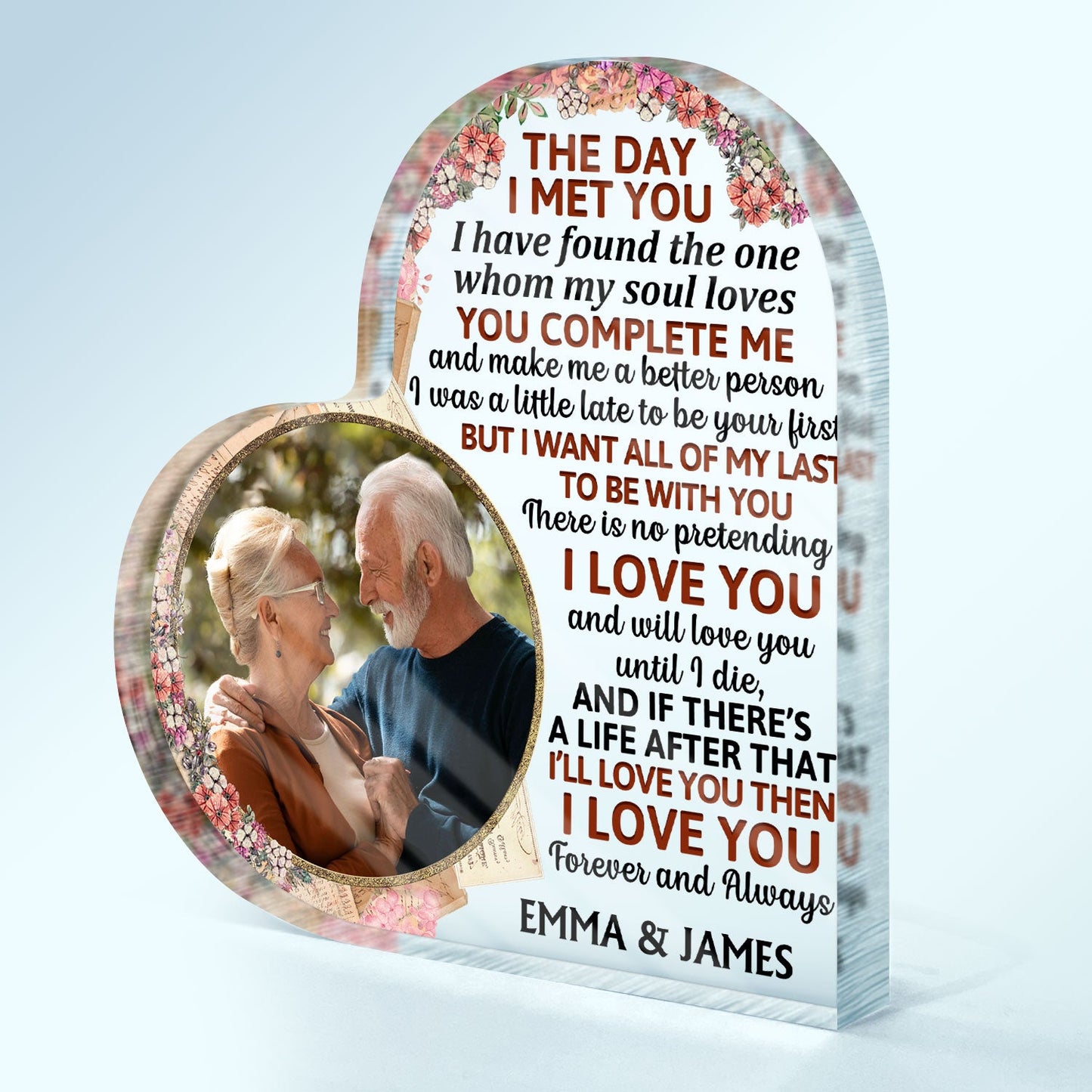 Custom Photo The Day I Met You I Have Found Husband Wife - Anniversary Gift For Couples - Personalized Custom Heart Shaped Acrylic Plaque