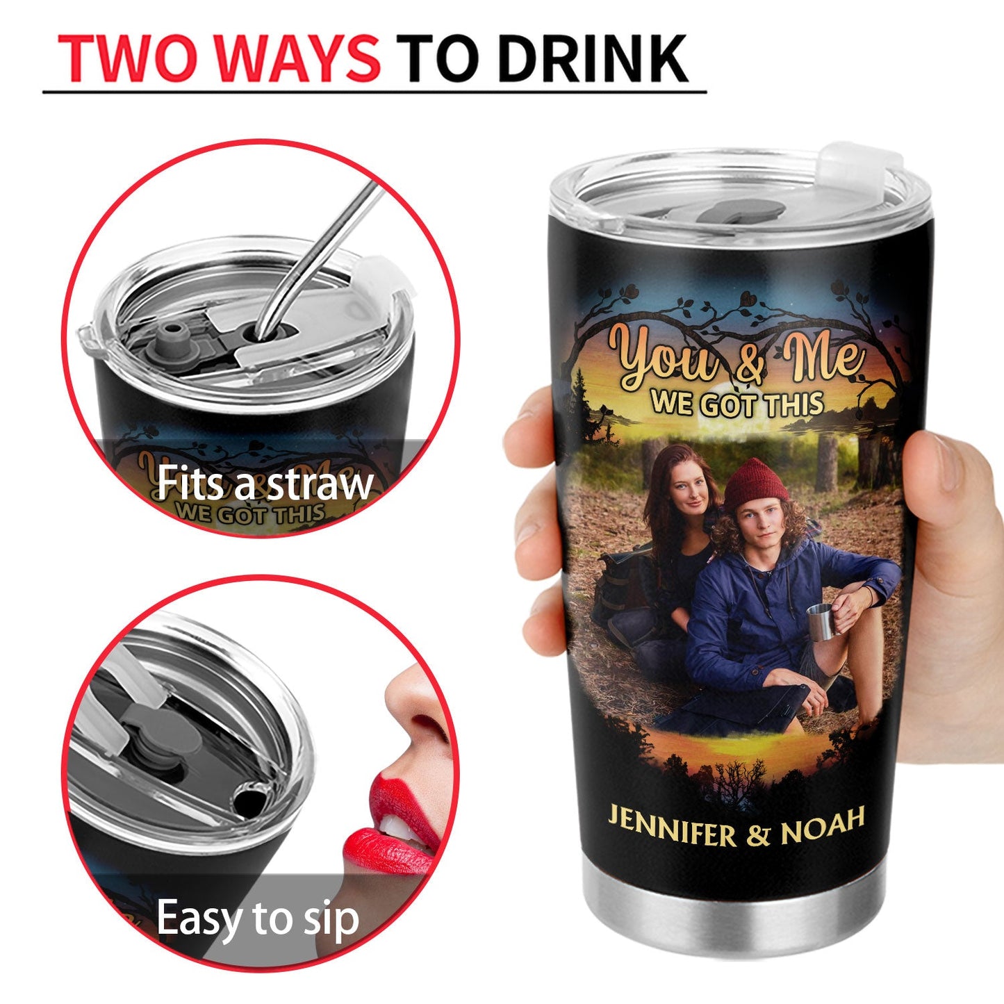 Custom Photo I Wish I Could Turn Back The Clock Husband Wife - Gift For Camping Couples - Personalized Custom Tumbler