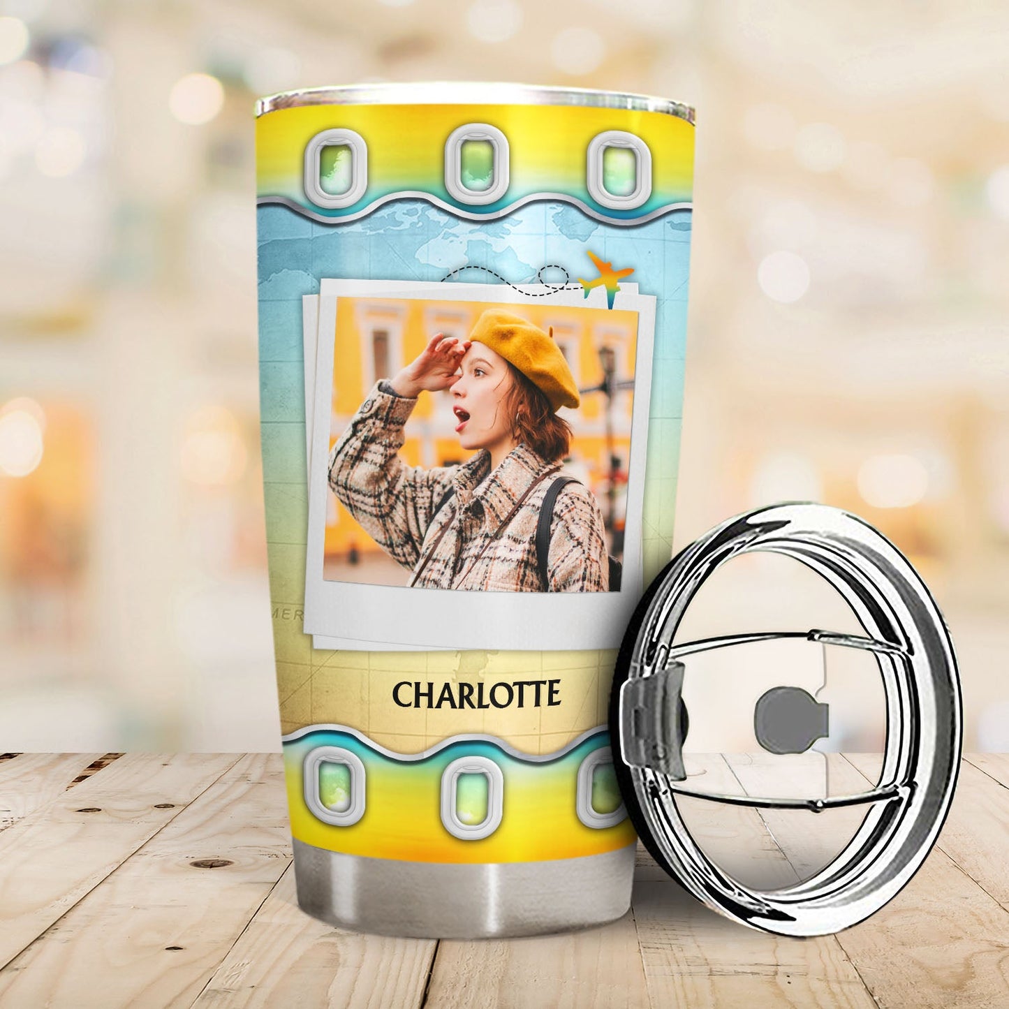 Custom Photo Just A Girl Boy Who Loves Traveling - Gift For Traveling Lovers - Personalized Custom Tumbler