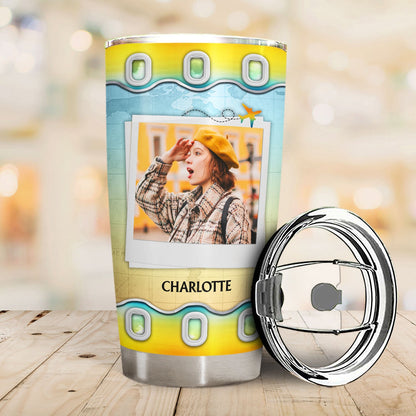 Custom Photo Just A Girl Boy Who Loves Traveling - Gift For Traveling Lovers - Personalized Custom Tumbler