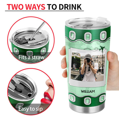 Custom Photo Just A Girl Boy Who Loves Traveling - Gift For Traveling Lovers - Personalized Custom Tumbler