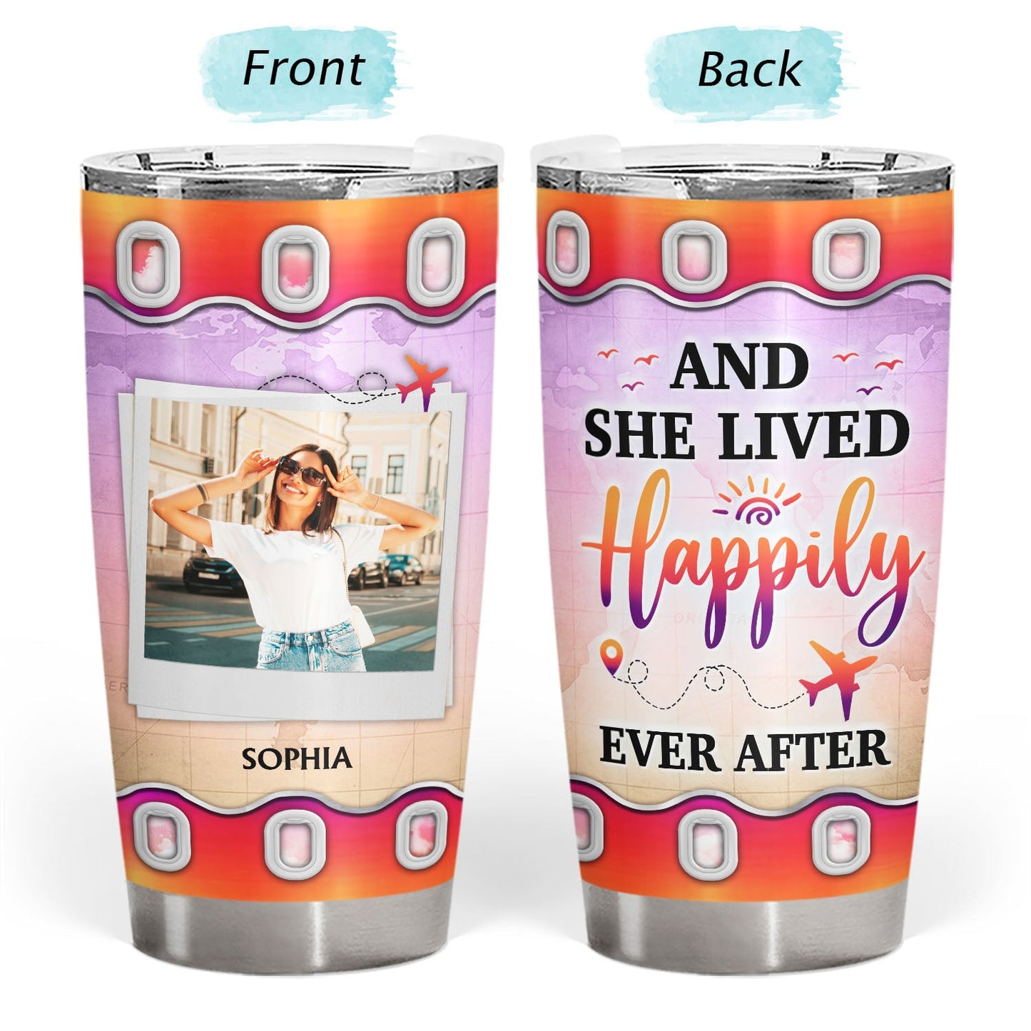 Custom Photo Just A Girl Boy Who Loves Traveling - Gift For Traveling Lovers - Personalized Custom Tumbler
