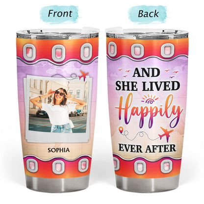 Custom Photo Just A Girl Boy Who Loves Traveling - Gift For Traveling Lovers - Personalized Custom Tumbler