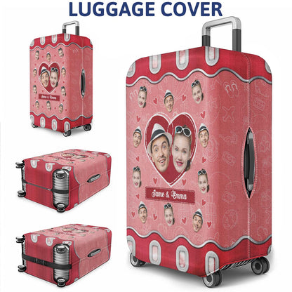 Custom Photo Husband & Wife Travel Partners For Life - Gift For Traveling Couples - Personalized Custom Luggage Cover