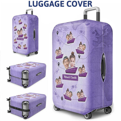 Custom Photo You Are My Adventure Always And Forever - Gift For Traveling Couples - Personalized Custom Luggage Cover