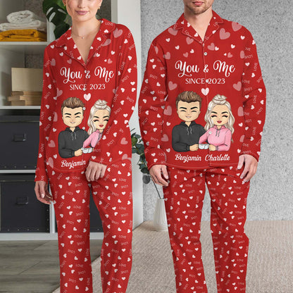 Family Couple You And Me Since - Anniversary, Birthday Gift For Spouse, Husband, Wife, Boyfriend, Girlfriend - Personalized Custom Long Pajamas Set