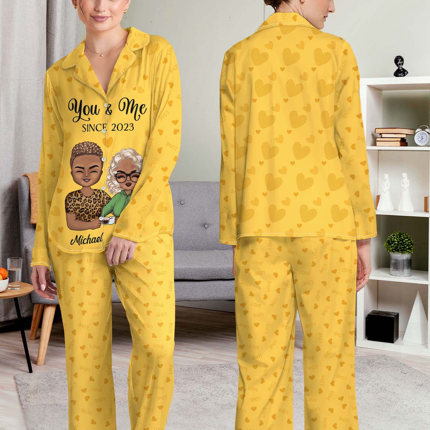 Family Couple You And Me Since - Anniversary, Birthday Gift For Spouse, Husband, Wife, Boyfriend, Girlfriend - Personalized Custom Long Pajamas Set