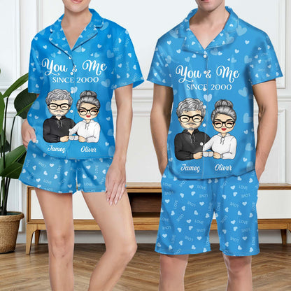 You And Me Since - Anniversary, Birthday Gift For Spouse, Husband, Wife, Boyfriend, Girlfriend - Personalized Custom Short Pajamas Set