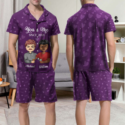 You And Me Since - Anniversary, Birthday Gift For Spouse, Husband, Wife, Boyfriend, Girlfriend - Personalized Custom Short Pajamas Set