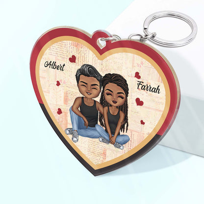 You Hold The Key To My Heart - Anniversary, Birthday Gift For Couples, Spouse, Husband, Wife, Boyfriend, Girlfriend - Personalized Custom Heart Shaped Acrylic Keychain