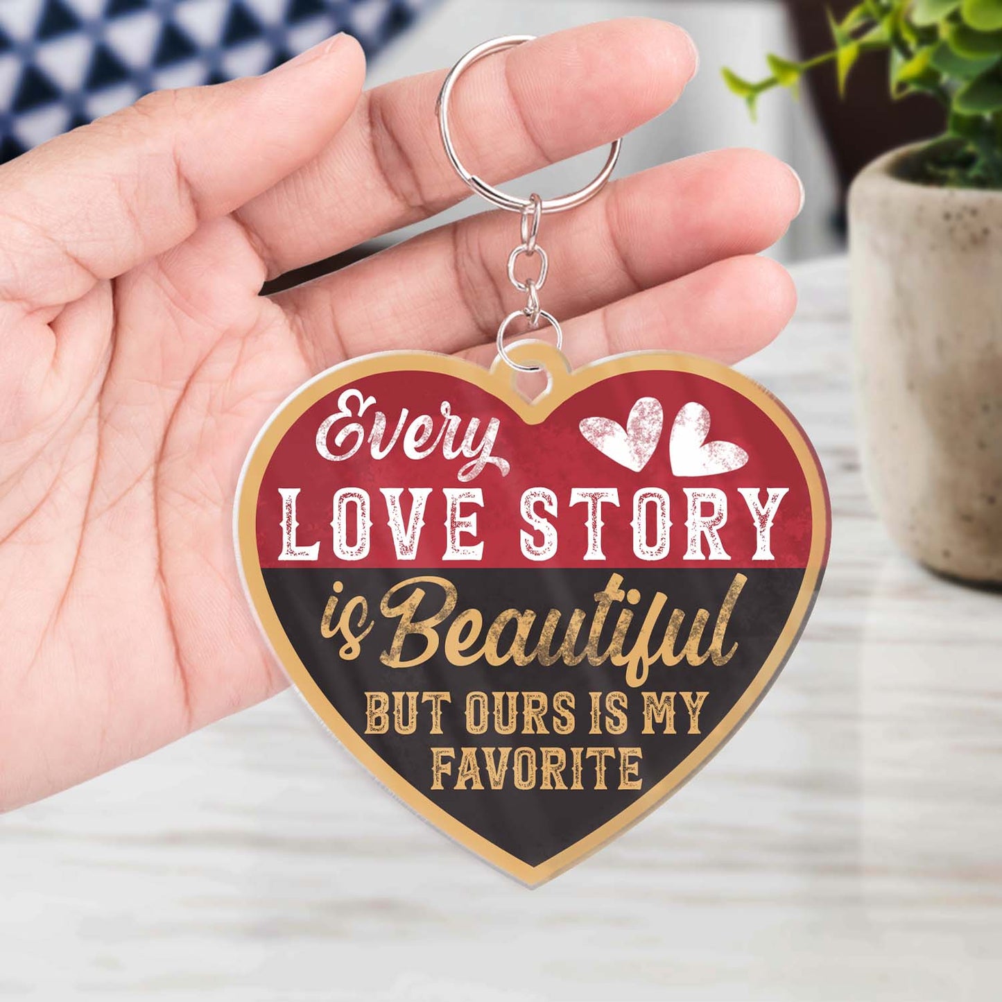 You Hold The Key To My Heart - Anniversary, Birthday Gift For Couples, Spouse, Husband, Wife, Boyfriend, Girlfriend - Personalized Custom Heart Shaped Acrylic Keychain