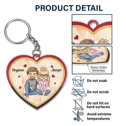 You Hold The Key To My Heart - Anniversary, Birthday Gift For Couples, Spouse, Husband, Wife, Boyfriend, Girlfriend - Personalized Custom Heart Shaped Acrylic Keychain