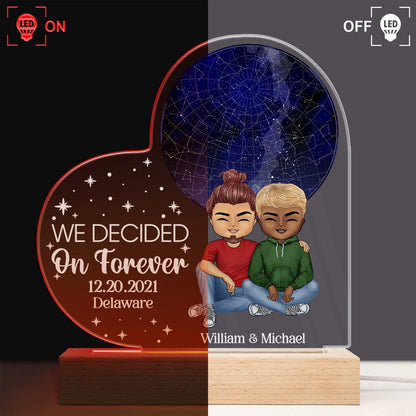 Star Map Under This Sky It All Began - Birthday, Loving Gift For Couples - Personalized Custom 3D Led Light Wooden Base