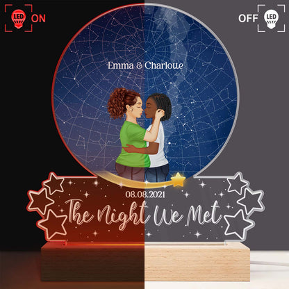 Star Map We Decided On Forever - Birthday, Loving Gift For Couples - Personalized Custom 3D Led Light Wooden Base