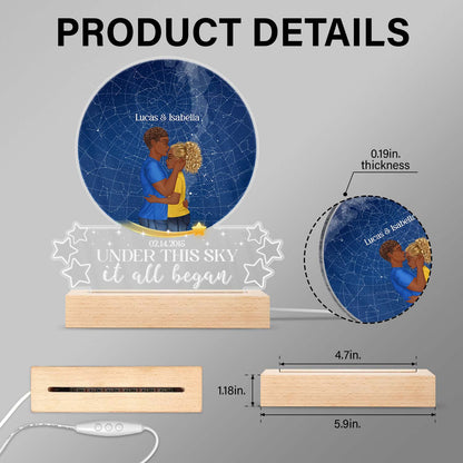 Star Map We Decided On Forever - Birthday, Loving Gift For Couples - Personalized Custom 3D Led Light Wooden Base