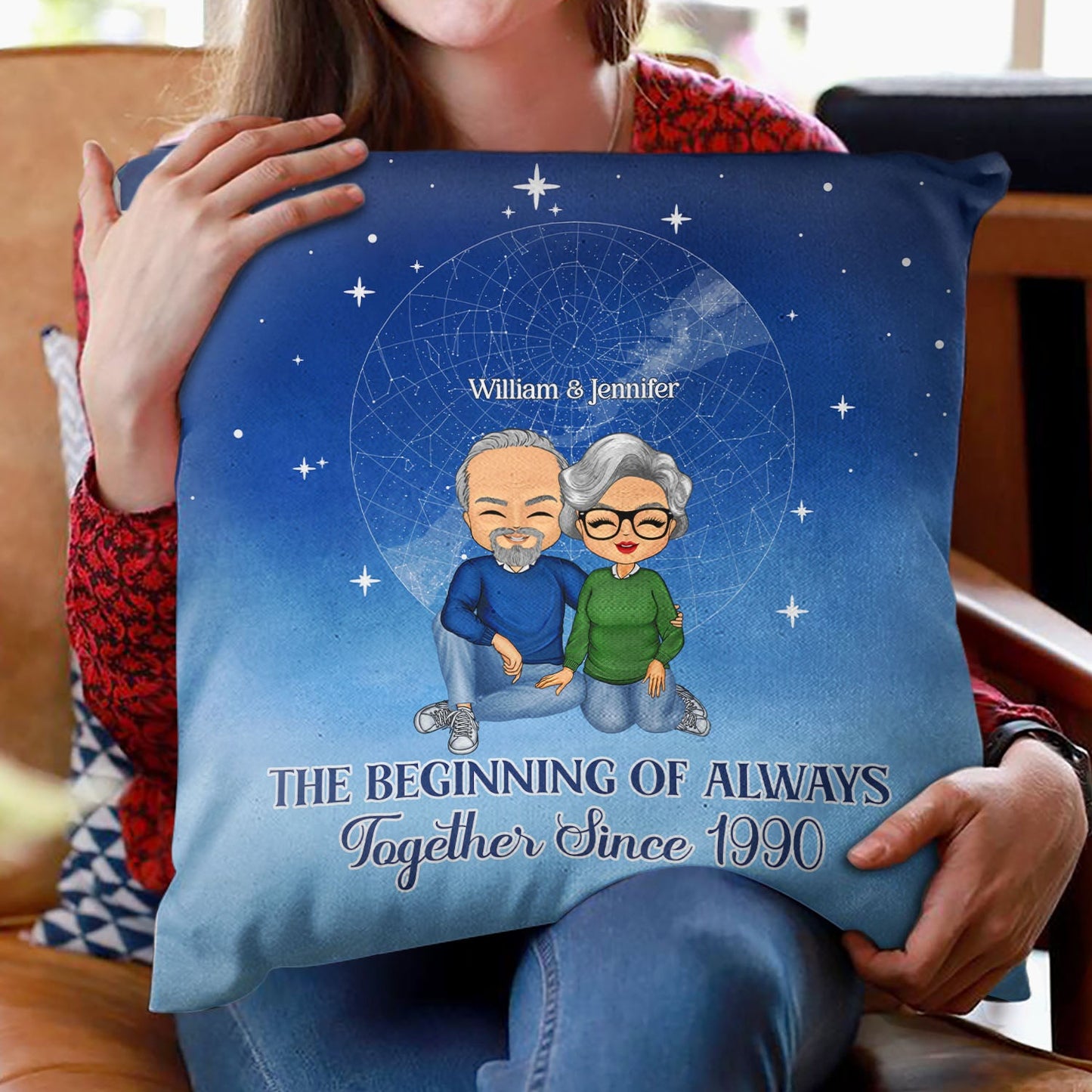 Star Map The Beginning Of Always - Couples Gift - Personalized Custom Pillow