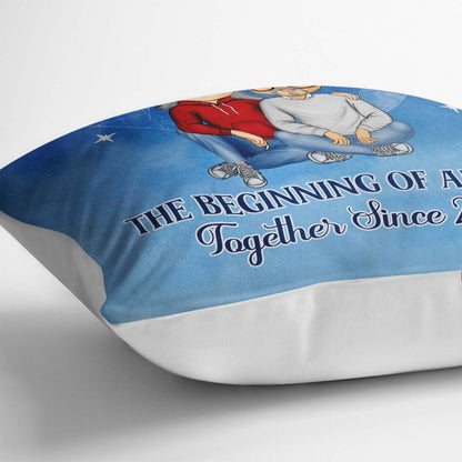 Star Map The Beginning Of Always - Couples Gift - Personalized Custom Pillow