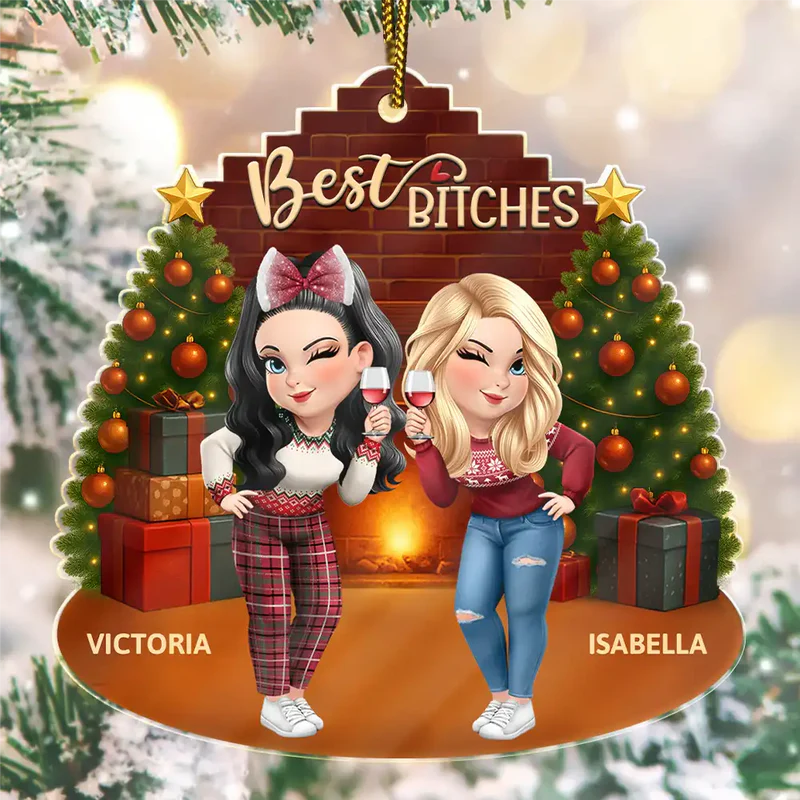 3D Effect Turban Woman Besties Forever - Personalized Custom Shaped Acrylic Ornament