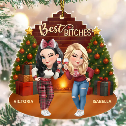 3D Effect Turban Woman Besties Forever - Personalized Custom Shaped Acrylic Ornament