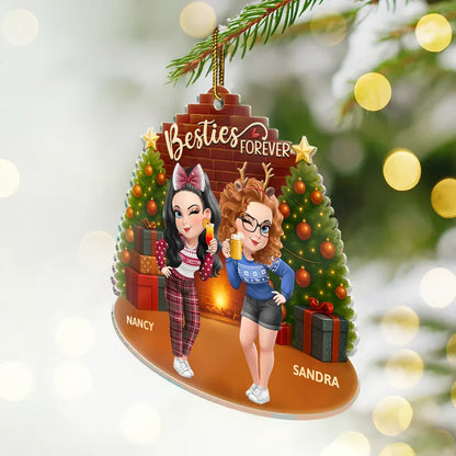 3D Effect Turban Woman Besties Forever - Personalized Custom Shaped Acrylic Ornament