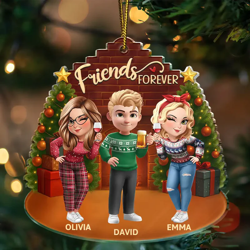 3D Effect Turban Woman Besties Forever - Personalized Custom Shaped Acrylic Ornament