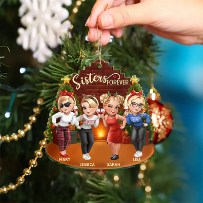 3D Effect Turban Woman Besties Forever - Personalized Custom Shaped Acrylic Ornament