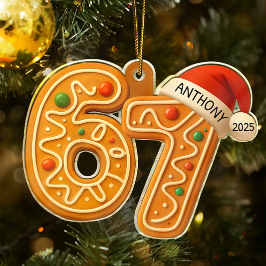 Six Seven Funny Slang Christmas Decoration - Personalized Custom Shaped Acrylic Ornament