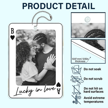 Custom Photo Drive Safe Handsome Playing Card - Personalized Acrylic Car Hanger