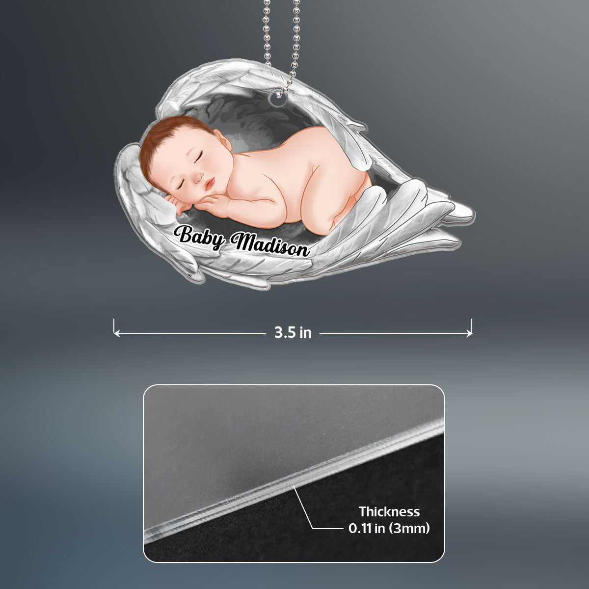 Sleep In Heavenly Peace Baby Loss Infant Loss Sympathy Gift Memorial Keepsake Personalized Acrylic Ornament