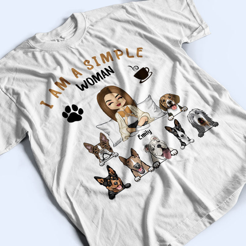 Simple Woman Reading - Gift For Dog Mom - Personalized Custom T Shirt