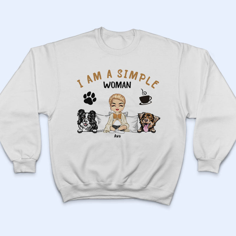 Simple Woman Reading - Gift For Dog Mom - Personalized Custom T Shirt