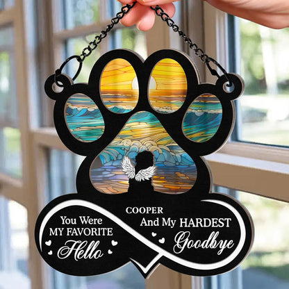Pet Forever In My Heart Always Loved - Personalized Window Hanging Suncatcher Ornament